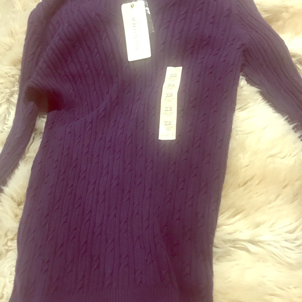 Sonoma V-neck purple long sleeve sweater